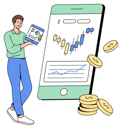 Stock Market App  Illustration