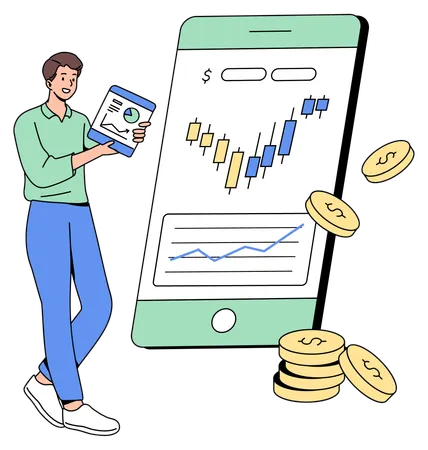 Stock Market App  Illustration