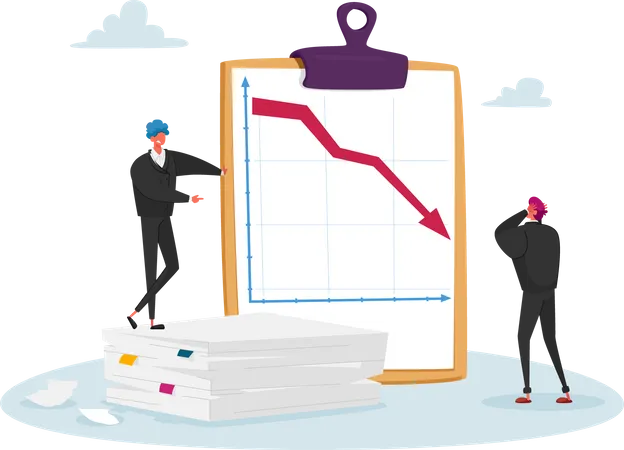 Stock market brokers feeling anxious due to market loss  Illustration