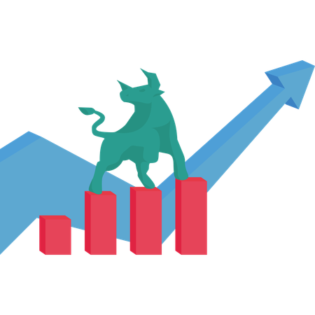 Stock market bull  Illustration