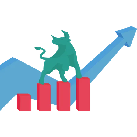 Stock market bull  Illustration