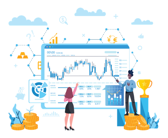 Stock Market Chart  Illustration