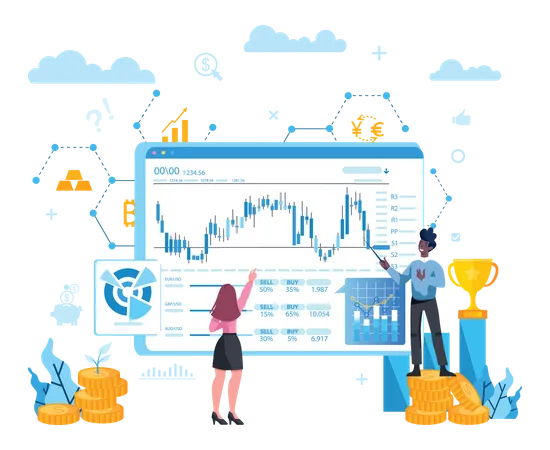 Stock Market Chart  Illustration