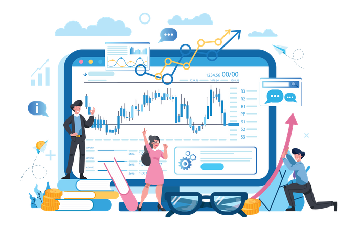 Stock Market Chart  Illustration