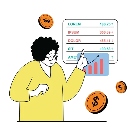 Stock market coaching  Illustration