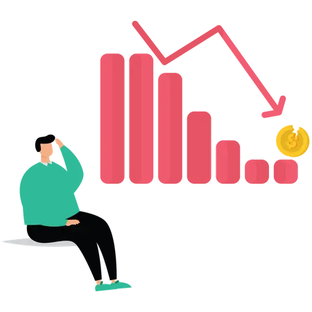 Best Stock market crash Illustration download in PNG & Vector format