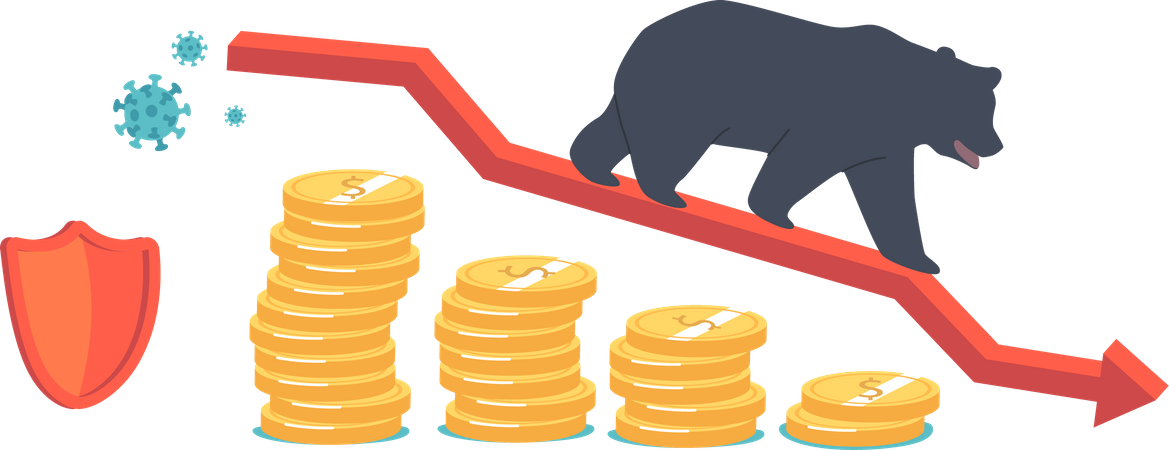 Stock Market Crisis due to Coronavirus  Illustration