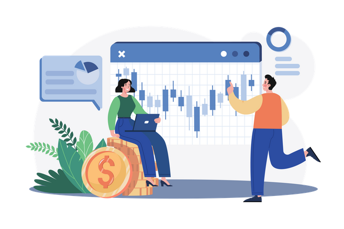 Stock Market Exchange  Illustration