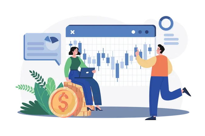 Stock Market Exchange  Illustration