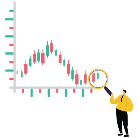 Stock market graph analysis  Illustration