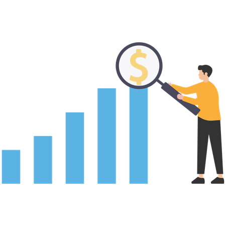 Stock market graph analysis  Illustration