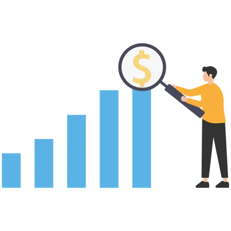 Stock market graph analysis  Illustration