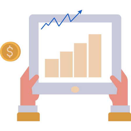 Stock market graph being displayed on screen  Illustration