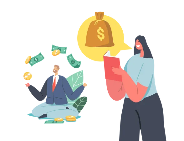 Characters Earning Money Getting Passive Income Stock Market Investing Online Monetization Remote Job Freelance Work Profit Due To Rental Activity Concept Cartoon People Vector Illustration Illustration