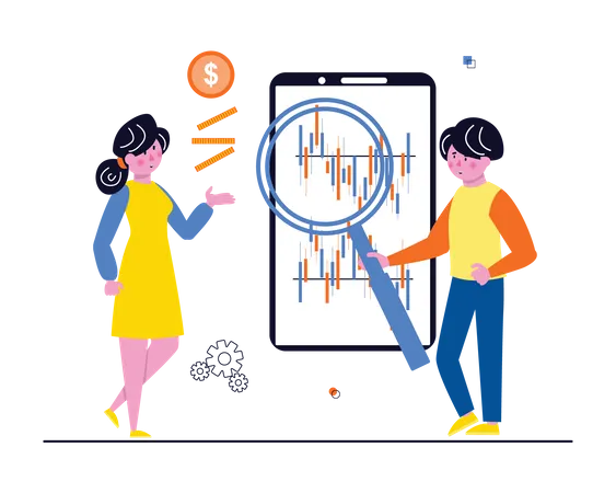 Stock market investment research  Illustration