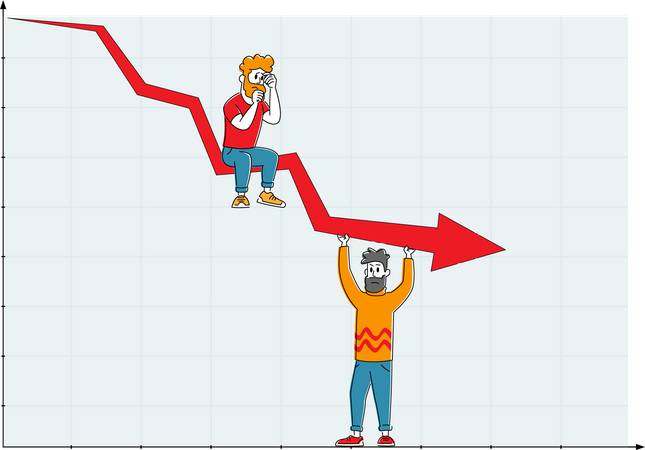 Stock market loss  Illustration
