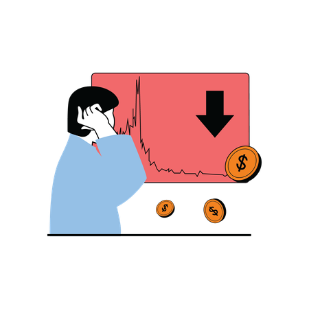 Stock market loss  Illustration