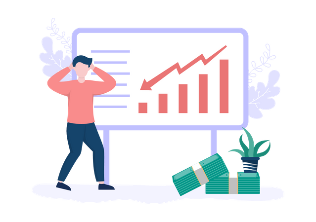 Stock market loss  Illustration