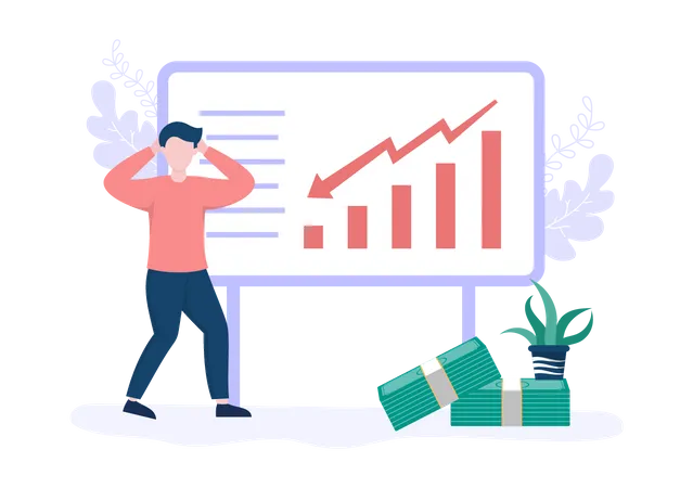 Stock market loss  Illustration