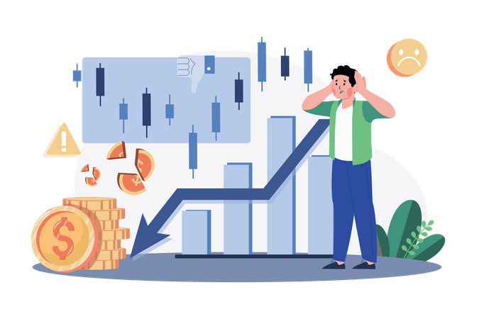 Stock Market loss  Illustration