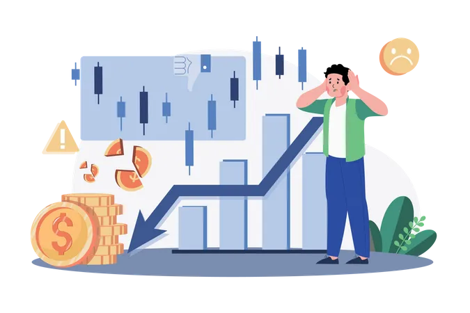 Stock Market loss  Illustration