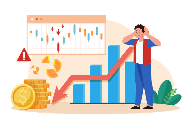 Stock Market loss  Illustration