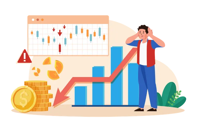 Stock Market loss  Illustration