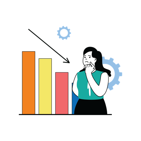 Stock market loss  Illustration