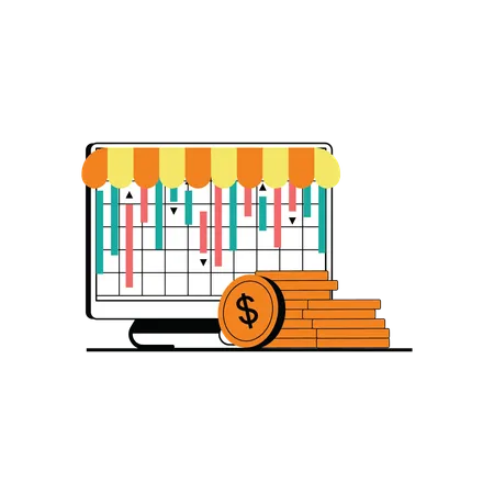 Stock market platform  Illustration