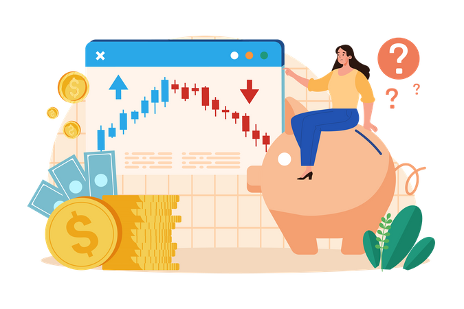 Stock market profit  Illustration