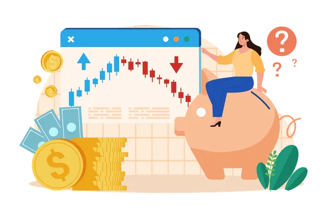 Stock market profit  Illustration