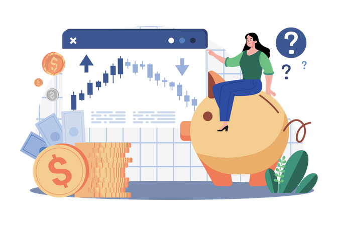 Stock market profit  Illustration