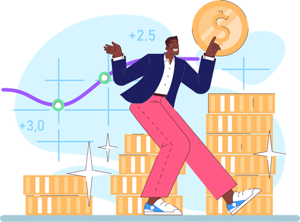 Stock market profit  Illustration