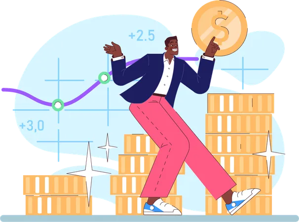 Stock market profit  Illustration