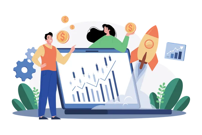 Stock Market Research  Illustration