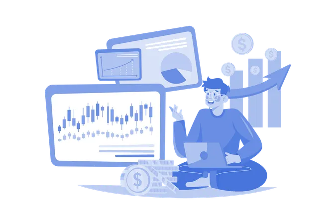 Stock Market Research  Illustration