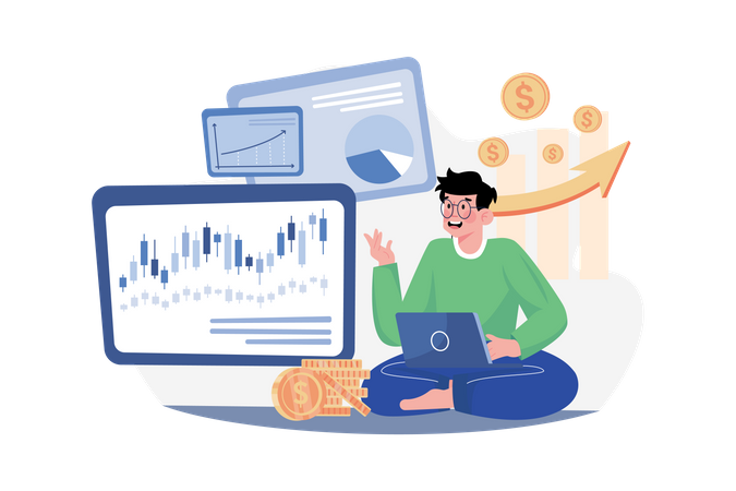 Stock Market Research  Illustration