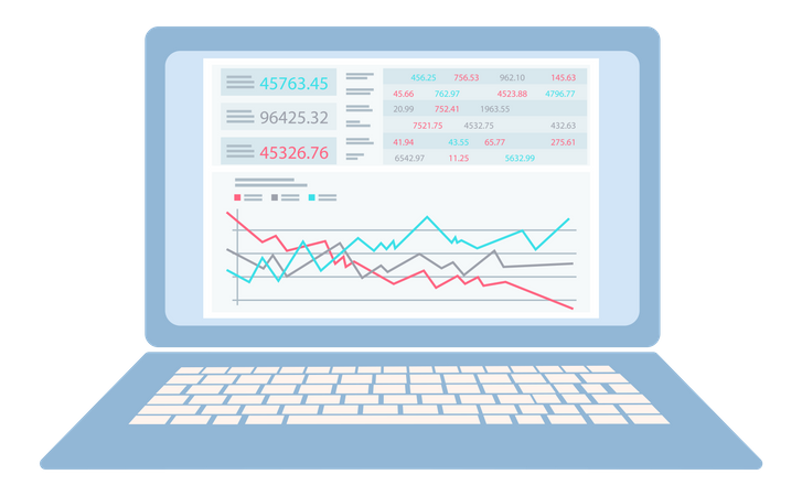 Stock market technical analysis  Illustration