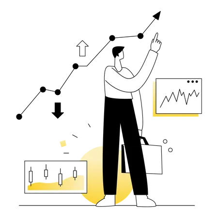 Stock market Trading Business  Illustration