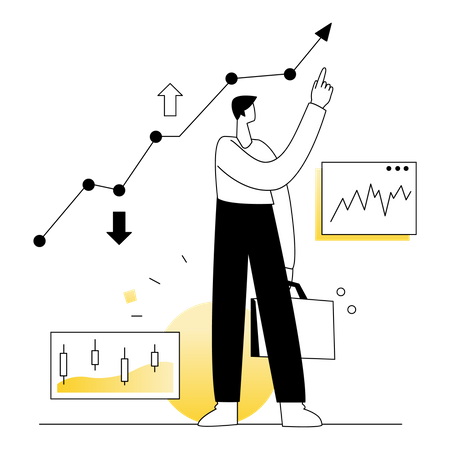 Stock market Trading Business  Illustration