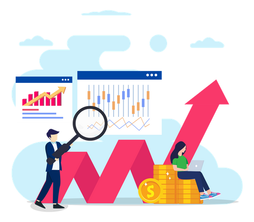 Stock Market Trading  Illustration