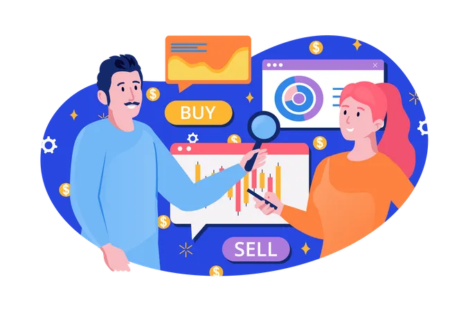 Stock market trading  Illustration