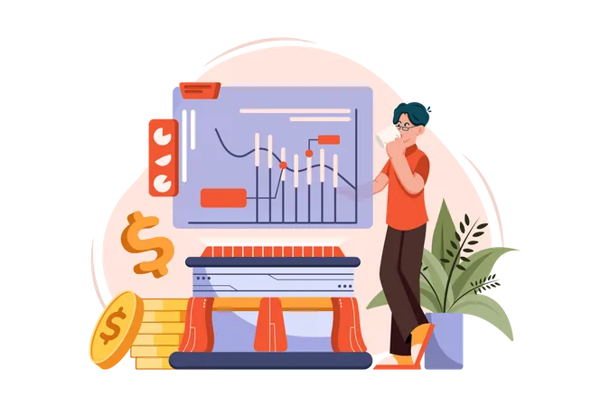 Stock market trading  Illustration