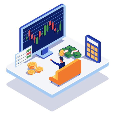 Stock market trading  Illustration