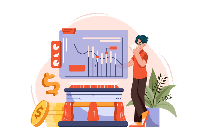 Stock market trading  Illustration