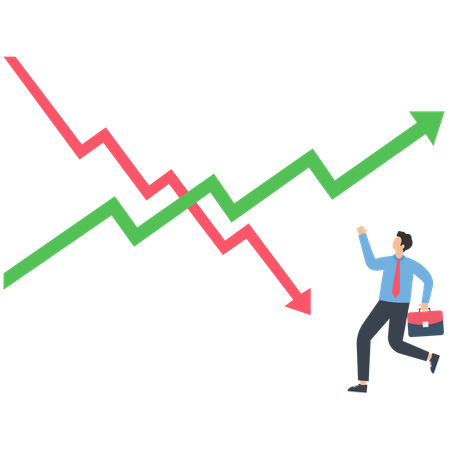 Stock market up and down  イラスト