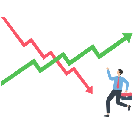 Stock market up and down  イラスト