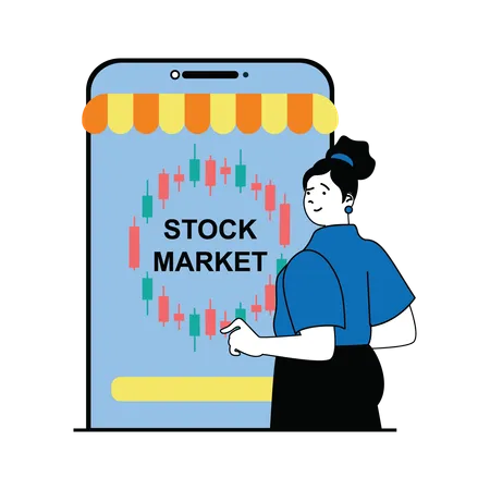 Stock trading app  Illustration