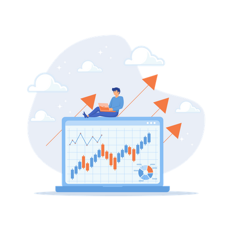 Stock trading or crypto currency investing  Illustration