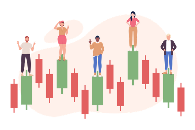 Stock trends loader  Illustration